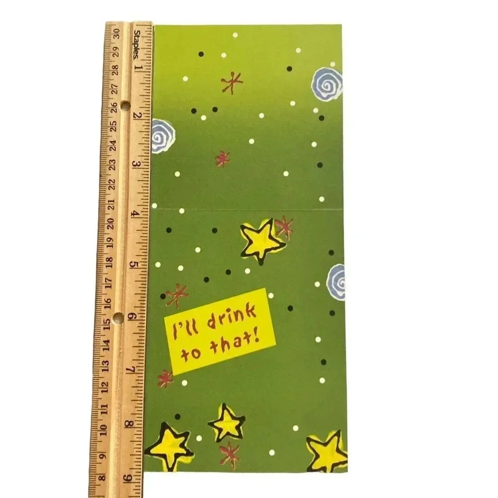 JUST FOR FUN Vintage 6/pk Note Cards Leanin'‎ Tree Lori Wiseman Wine Glasses NOS